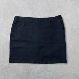 Rusty Size 11 Black Midi Skirt with Buttons